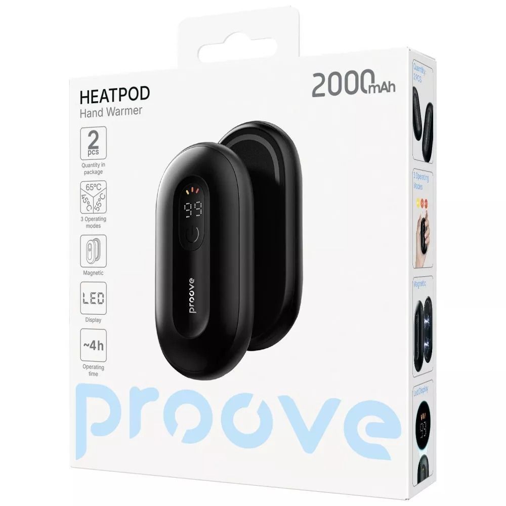 Електрична грілка для рук з акумулятором Proove HeatPod Black (HWHP00002001)