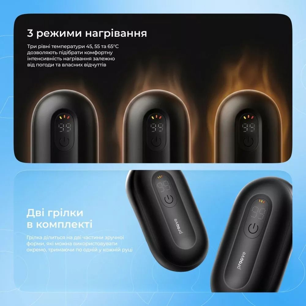 Електрична грілка для рук з акумулятором Proove HeatPod Black (HWHP00002001)