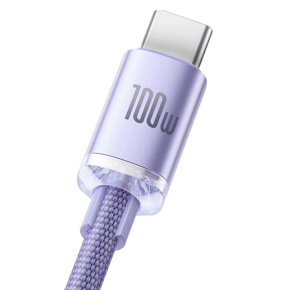 Кабель Baseus Crystal Shine Series USB - Type-C 5A 100W 1.2m Purple (CAJY000405) 00907 фото