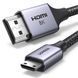 Кабель UGREEN HD163 Mini HDMI на HDMI v2.1 M/M 8K60Hz 4K120Hz Cable 2m Metal Gray (15515) 01148 фото 1