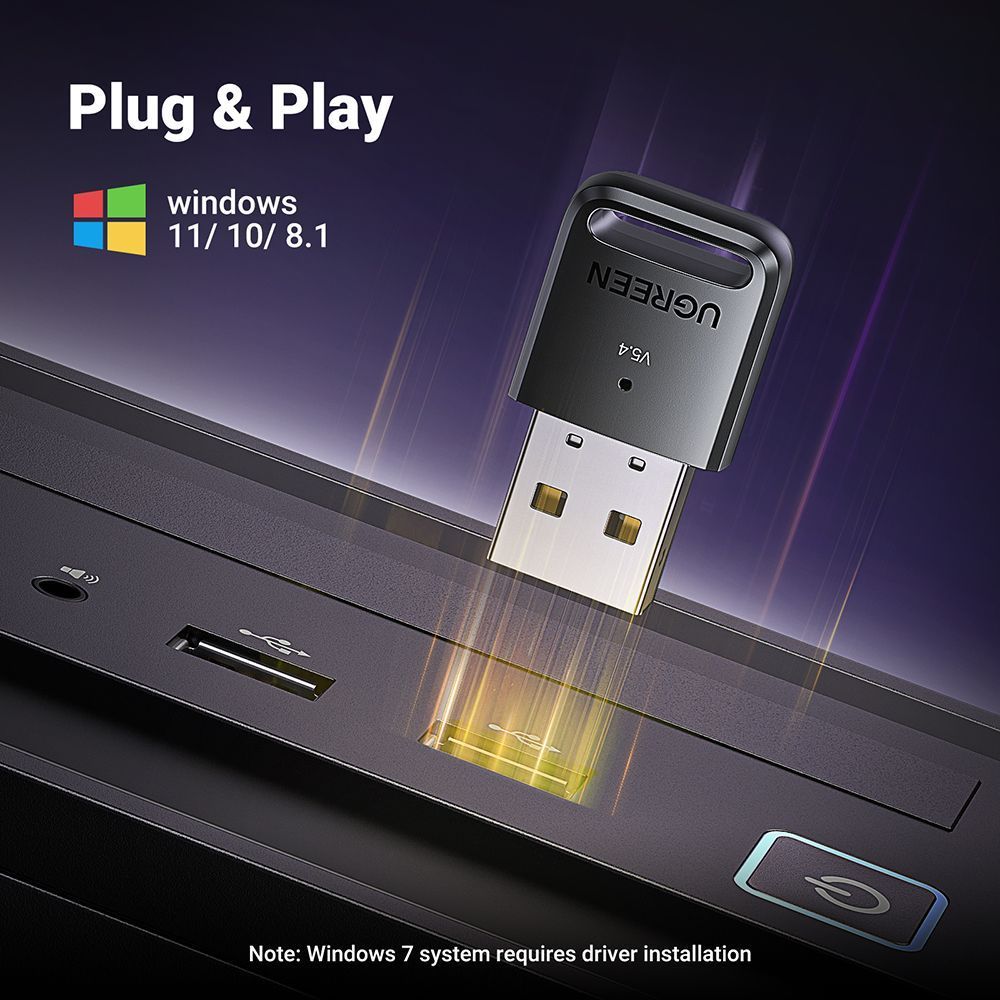 Адаптер блютуз для комп'ютера ноутбука UGREEN CM748 USB Bluetooth 5.4 Adapter Black (35058) 01166 фото