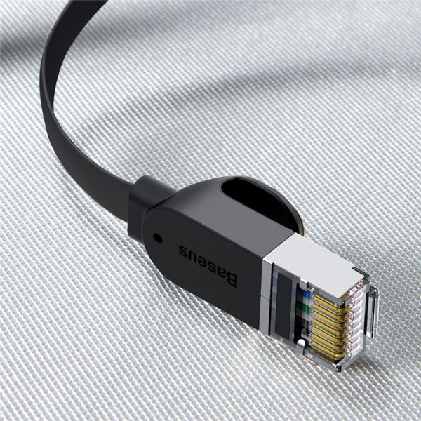 Сетевой кабель Ethernet патч-корд BASEUS UTP Cat6 High Speed RJ45 Gigabit Network Cable 1m Black (PCWL-B01) 00483 фото