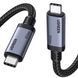 Кабель для трансляції відео Type-C на Type-C UGREEN L706 USB4 Gen 4 Cable 240W 80Gbps 16K@60Hz 1 метр чорний (65383) 01278 фото 1