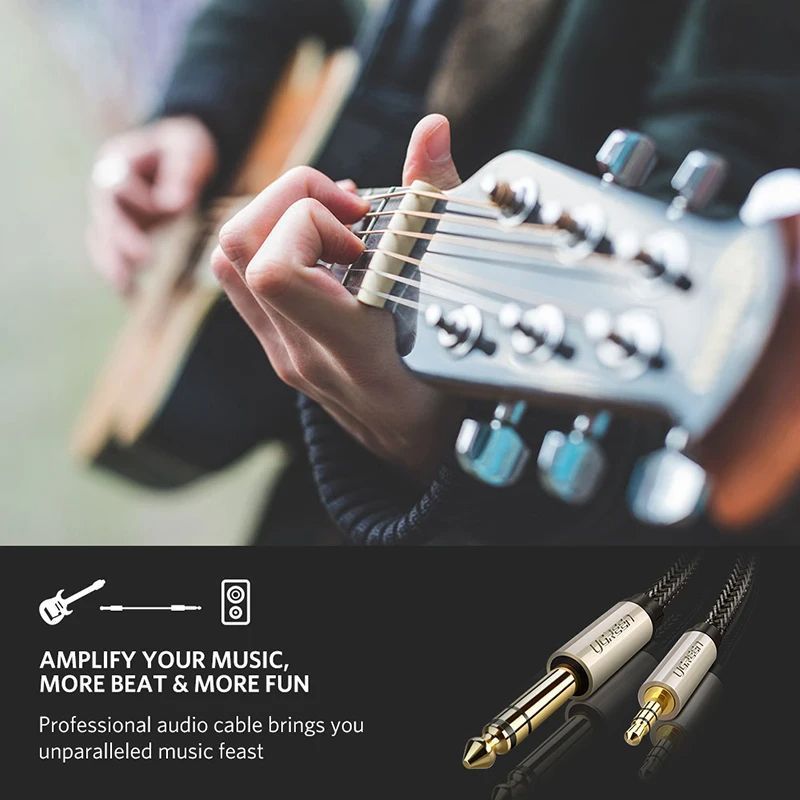 Аудио кабель UGREEN AV127 Jack 3.5mm to 6.35mm TRS Stereo Audio Cable 3 метра (10629) 01271 фото
