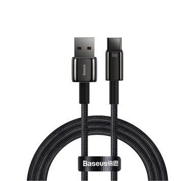 Кабель Baseus Tungsten Gold Fast Charging USB - Type-C 6A 66W 2m Black (CATWJ-C01) 01016 фото