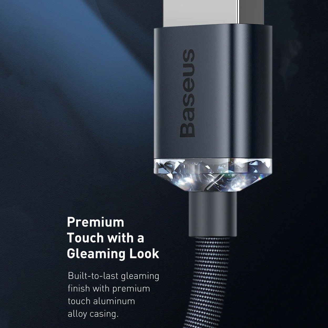 Кабель Baseus Crystal Shine Series USB - Lightning 2.4A 2m Black (CAJY000101) 00758 фото