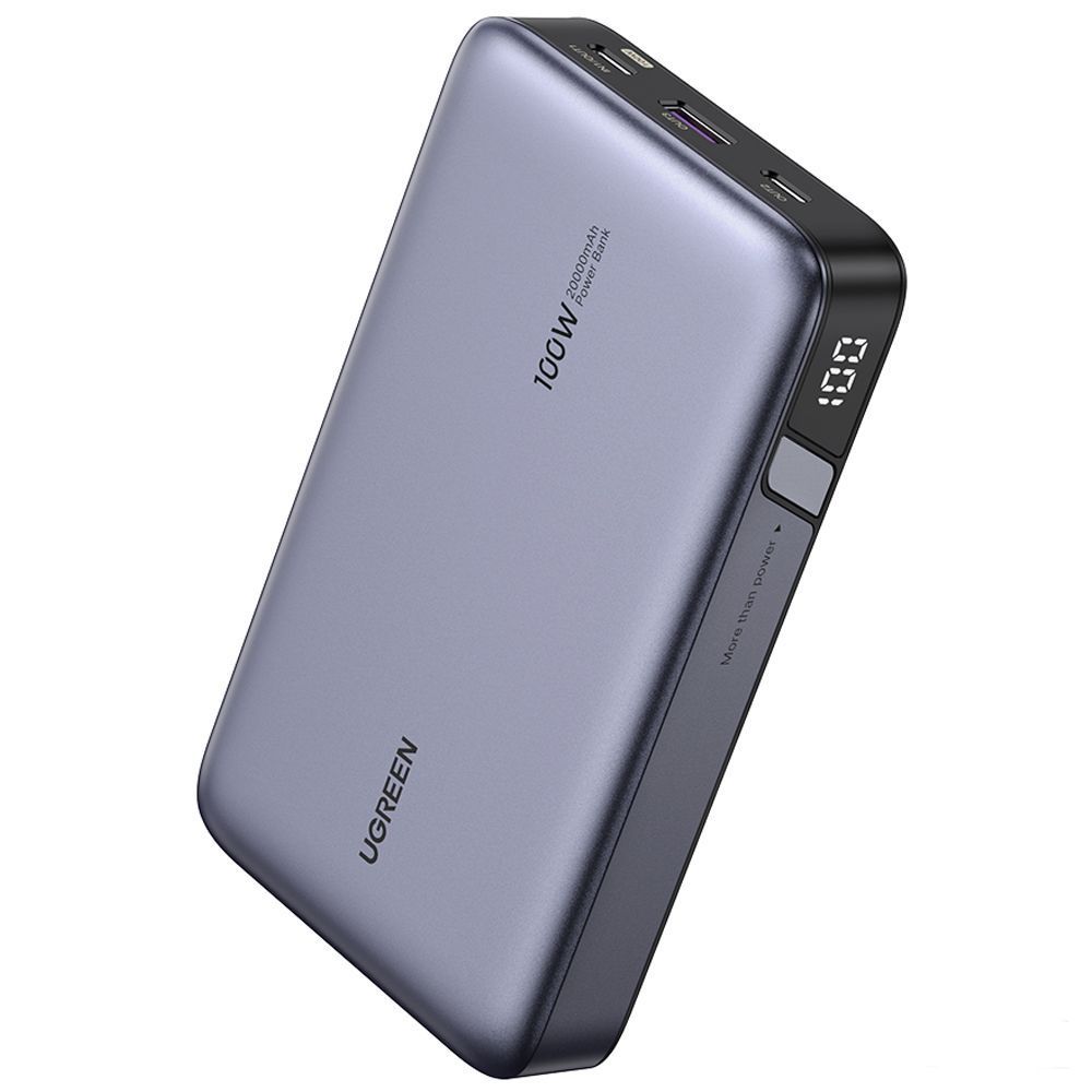 Зовнішній акумулятор повербанк для ноутбука UGREEN PB720 20000mAh 100W Two-way Fast Charging Power Bank Gray (25188)