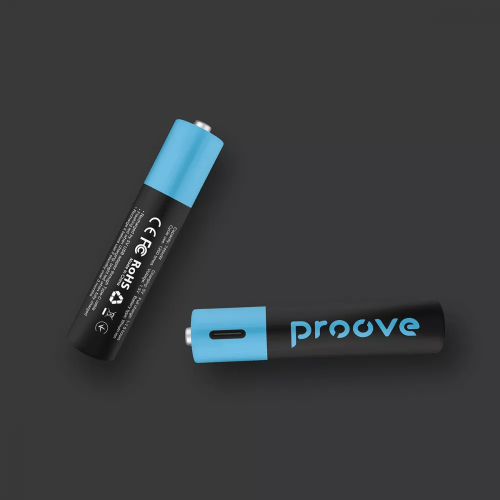 Аккумуляторные батарейки Proove Type-C Compact Energy 750mAh AAA 2pack Black (RBCE75010008)
