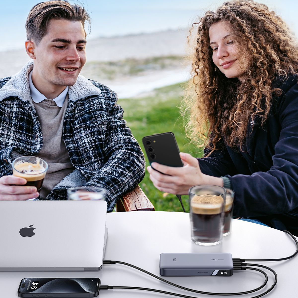 Зовнішній акумулятор повербанк для ноутбука UGREEN PB720 20000mAh 100W Two-way Fast Charging Power Bank Gray (25188)