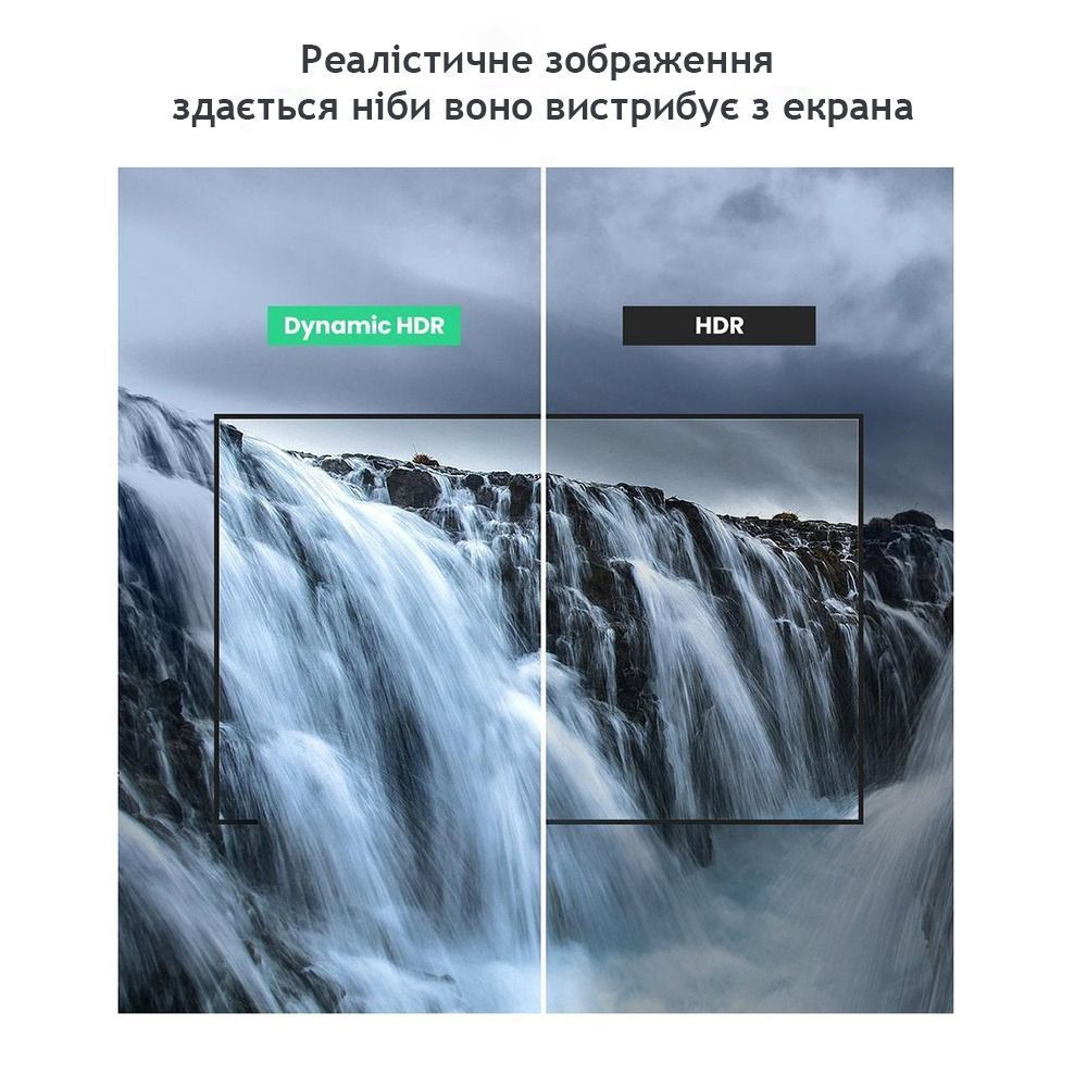 Кабель UGREEN HD140 HDMI M/M 8K60Hz 4K120Hz Cable with Braided 3m Black (80404) 01305 фото