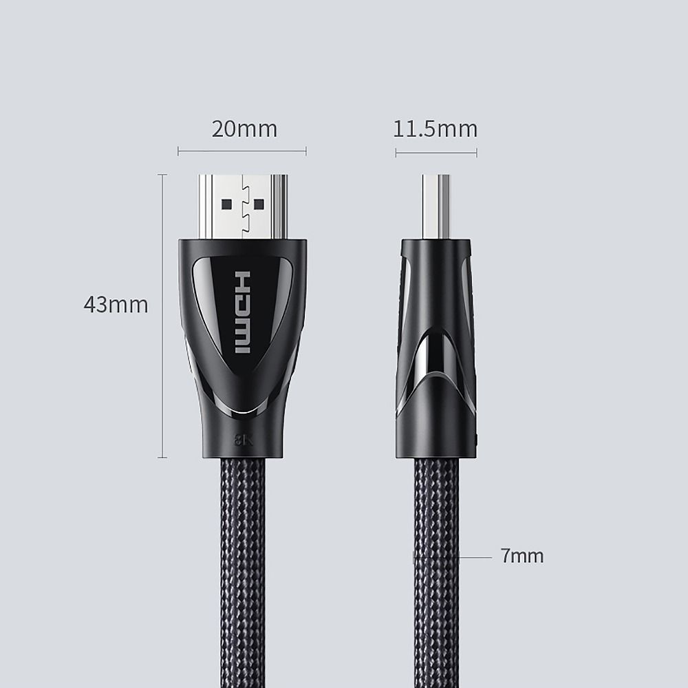 Кабель UGREEN HD140 HDMI M/M 8K60Hz 4K120Hz Cable with Braided 3m Black (80404) 01305 фото