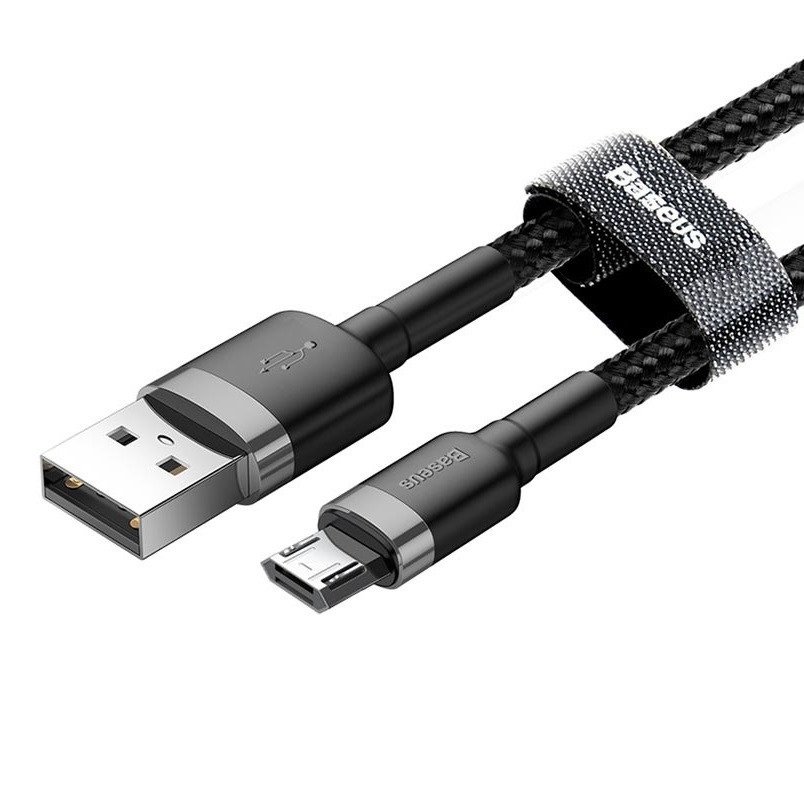 Кабель Baseus Cafule USB - Micro USB 2.4A 0.5m Gray black (CAMKLF-AG1) 00898 фото