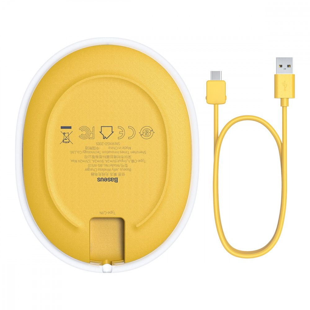 Беспроводное зарядное устройство Baseus Jelly 15W 2A QC3.0 Yellow (WXGD-0Y) 00567 фото