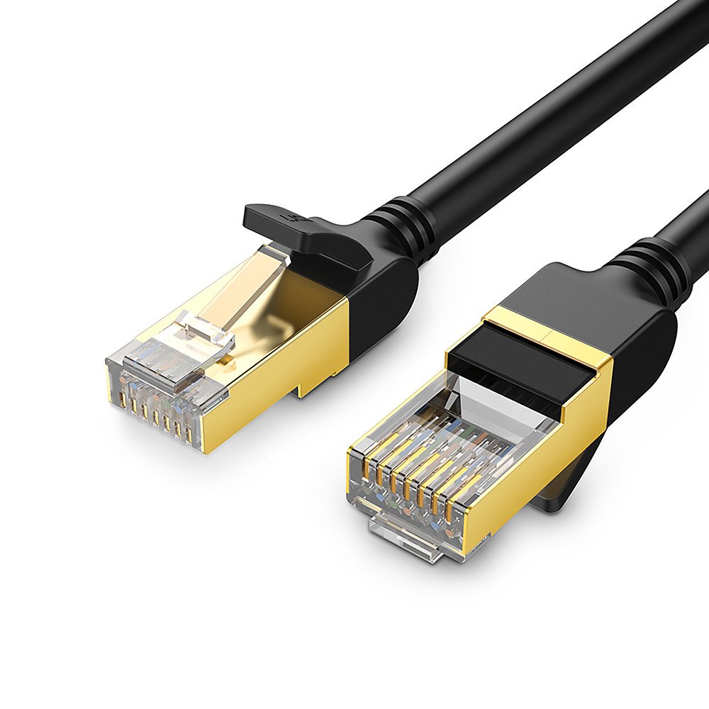 Сетевой кабель UGREEN NW107 Cat7 F/FTP Round Ethernet Cable 1m Black (11268) 00636 фото