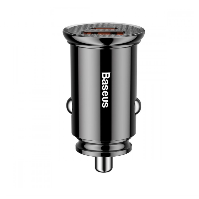 Автомобільний зарядний пристрій Baseus Circular Plastic USB+Type-C 5A 30W Black (CCALL-YS01) 00386 фото