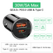 Автомобільний зарядний пристрій Baseus Circular Plastic USB+Type-C 5A 30W Black (CCALL-YS01) 00386 фото 5