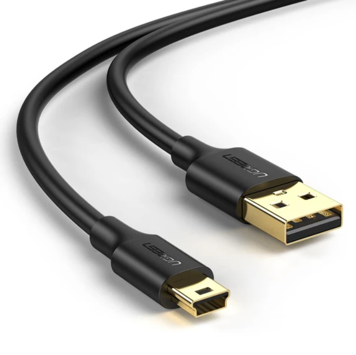 Кабель UGREEN US132 USB-A 2.0 Male to MiniUSB 5 Pin Male Cable 2m Black (30472) 00968 фото