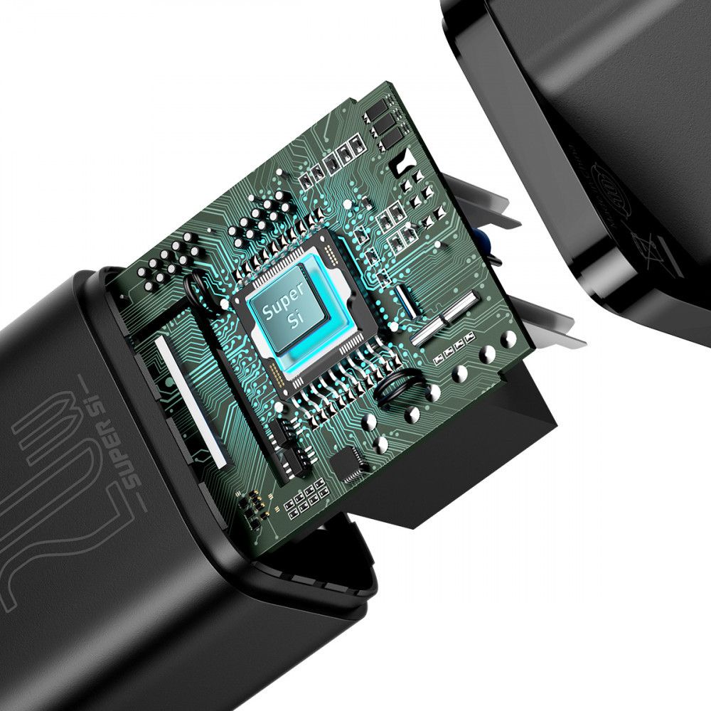 Сетевое зарядное устройство Baseus Super Silicone PD Charger Type-C 20W Black (CCSUP-B01) 00571 фото
