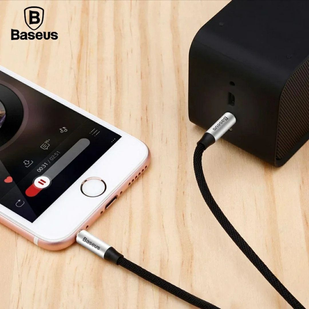 Кабель Baseus Yiven Audio Cable M30 Jack 3.5 - Jack 3.5 AUX 1.5m Black (CAM30-CS1) 00568 фото