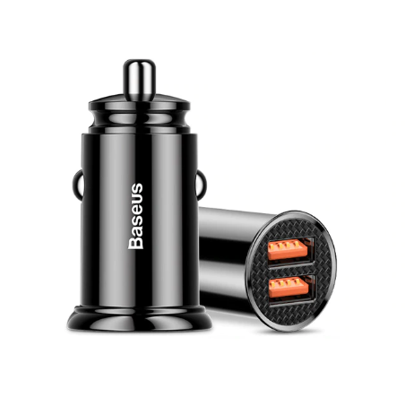 Автомобильное зарядное устройство Baseus Circular Plastic 2USB 5A 30W Black (CCALL-YD01) 00332 фото