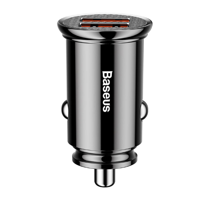 Автомобільний зарядний пристрій Baseus Circular Plastic 2USB 5A 30W Black (CCALL-YD01) 00332 фото