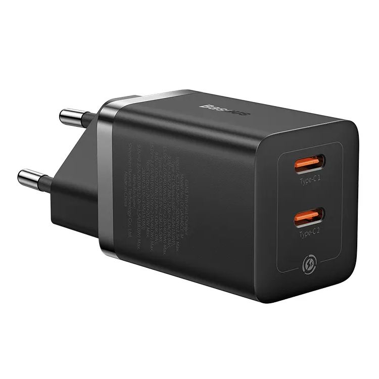 Сетевое зарядное устройство BASEUS GaN5 Pro 40W Type-C + Type-C Black (CCGP180101) 01093 фото