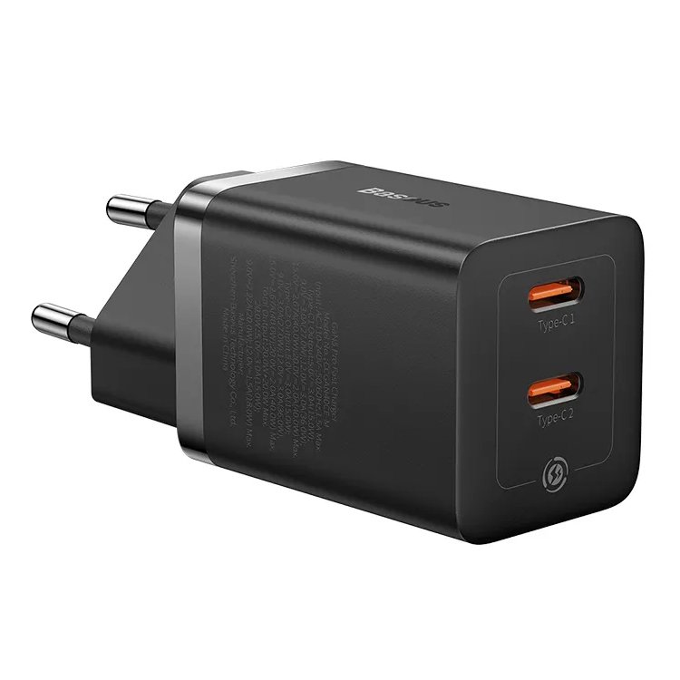 Мережевий зарядний пристрій BASEUS GaN5 Pro 40W Type-C + Type-C Black (CCGP180101) 01093 фото