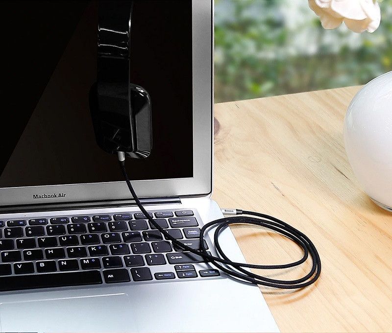 Кабель Baseus Yiven Audio Cable M30 Jack 3.5 - Jack 3.5 AUX 1.5m Black (CAM30-CS1) 00568 фото