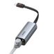 Зовнішній мережевий адаптер Baseus Steel Cannon Series USB-A & Type-C Bidirectional Gigabit LAN Adapter Gray (CAHUB-AF0G) 00550 фото 2