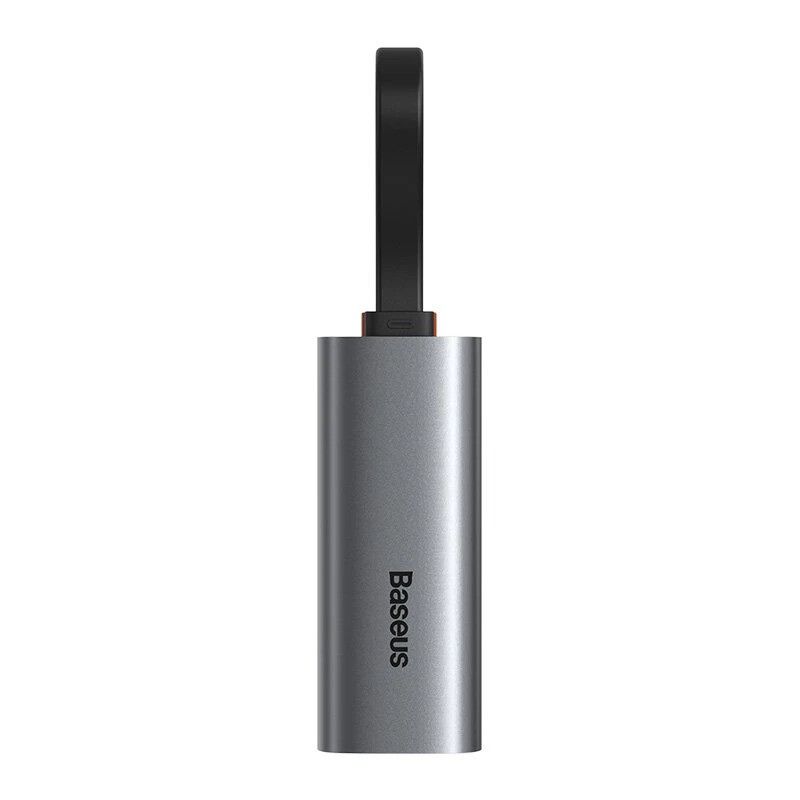 Зовнішній мережевий адаптер Baseus Steel Cannon Series USB-A & Type-C Bidirectional Gigabit LAN Adapter Gray (CAHUB-AF0G) 00550 фото