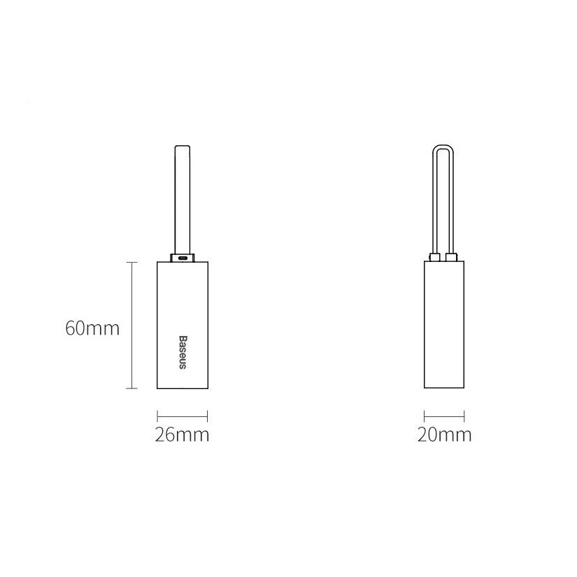 Внешний сетевой адаптер Baseus Steel Cannon Series USB-A & Type-C Bidirectional Gigabit LAN Adapter Gray (CAHUB-AF0G) 00550 фото