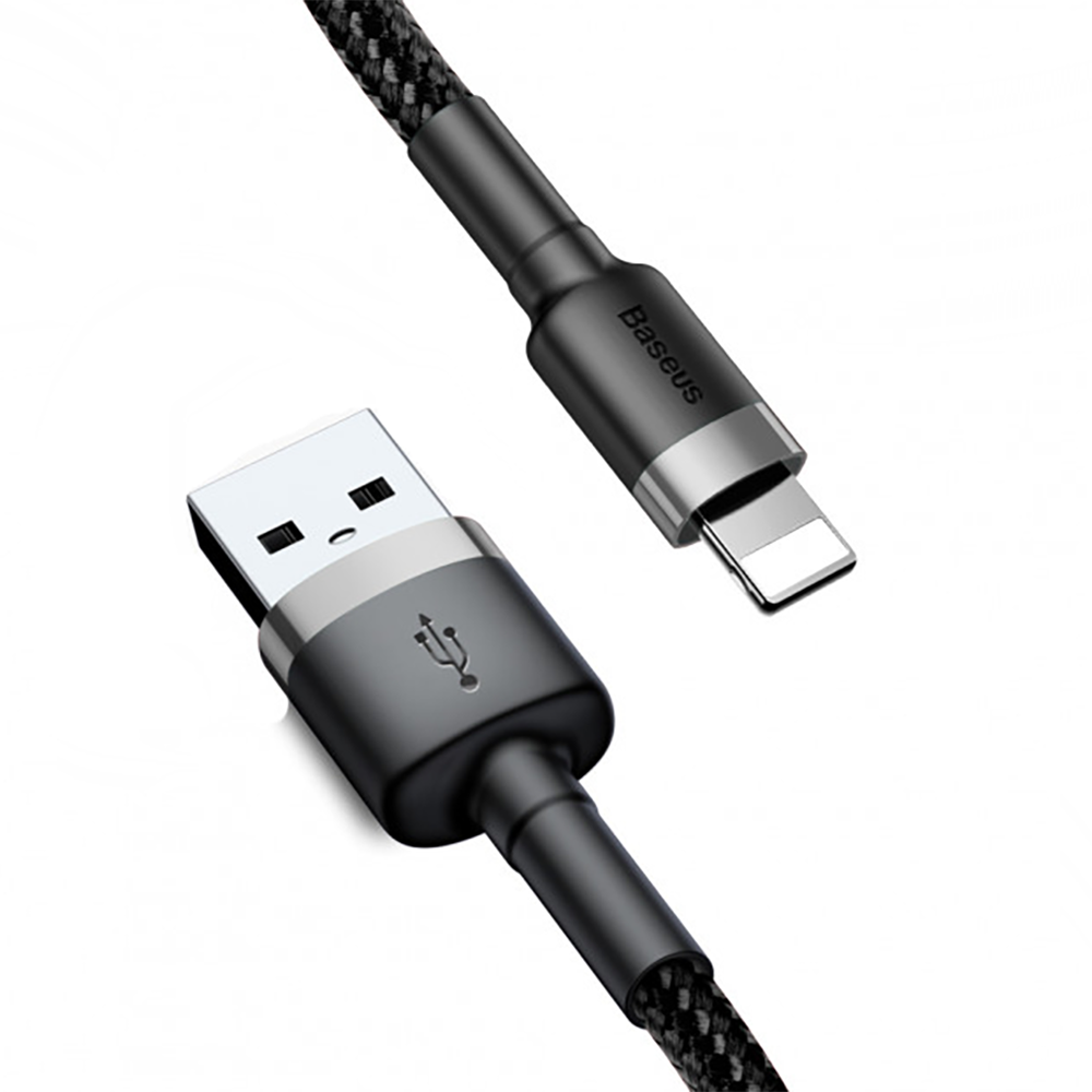 Кабель Baseus Cafule USB - Lightning 1.5A 2m Gray black (CALKLF-CG1) 00505 фото