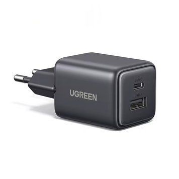 Мережевий зарядний пристрій для швидкої зарядки 30W UGREEN X516 GaN Fast Charger Type-C + USB Black (65014) 01318 фото