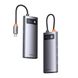 USB-C хаб Baseus Metal Gleam Series 4-in-1 Multifunctional 4xUSB3.0 Gray (WKWG070013) 00922 фото 1