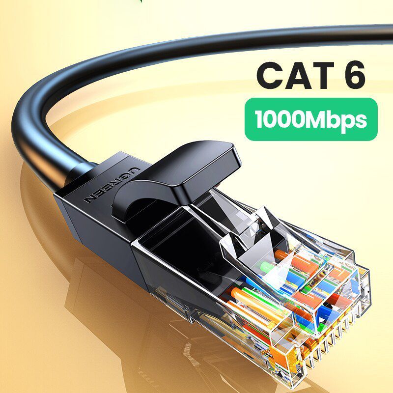 Сетевой кабель UGREEN NW102 Cat6 U/UTP Round Ethernet Cable 0.5м Black (20158) 00989 фото