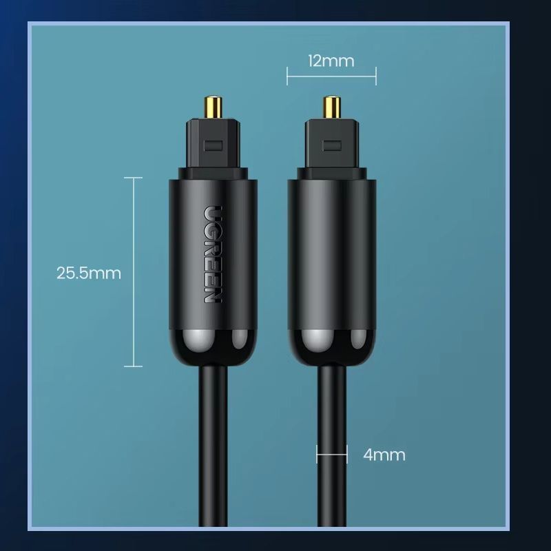 Оптичний аудіо кабель UGREEN AV122 Toslink Optical Audio Cable Pro EIAJ S/PDIF 3м Black (70893) 01143 фото