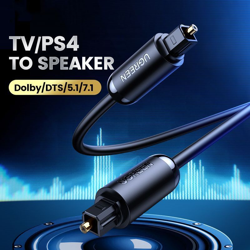 Оптичний аудіо кабель UGREEN AV122 Toslink Optical Audio Cable Pro EIAJ S/PDIF 3м Black (70893) 01143 фото