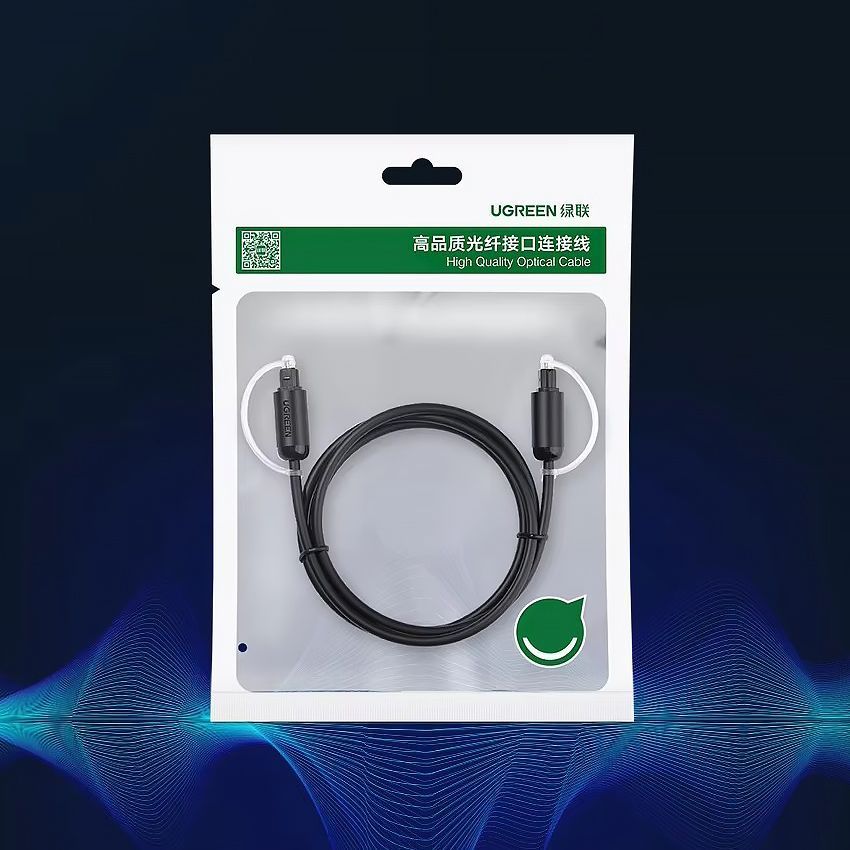 Оптичний аудіо кабель UGREEN AV122 Toslink Optical Audio Cable Pro EIAJ S/PDIF 3м Black (70893) 01143 фото