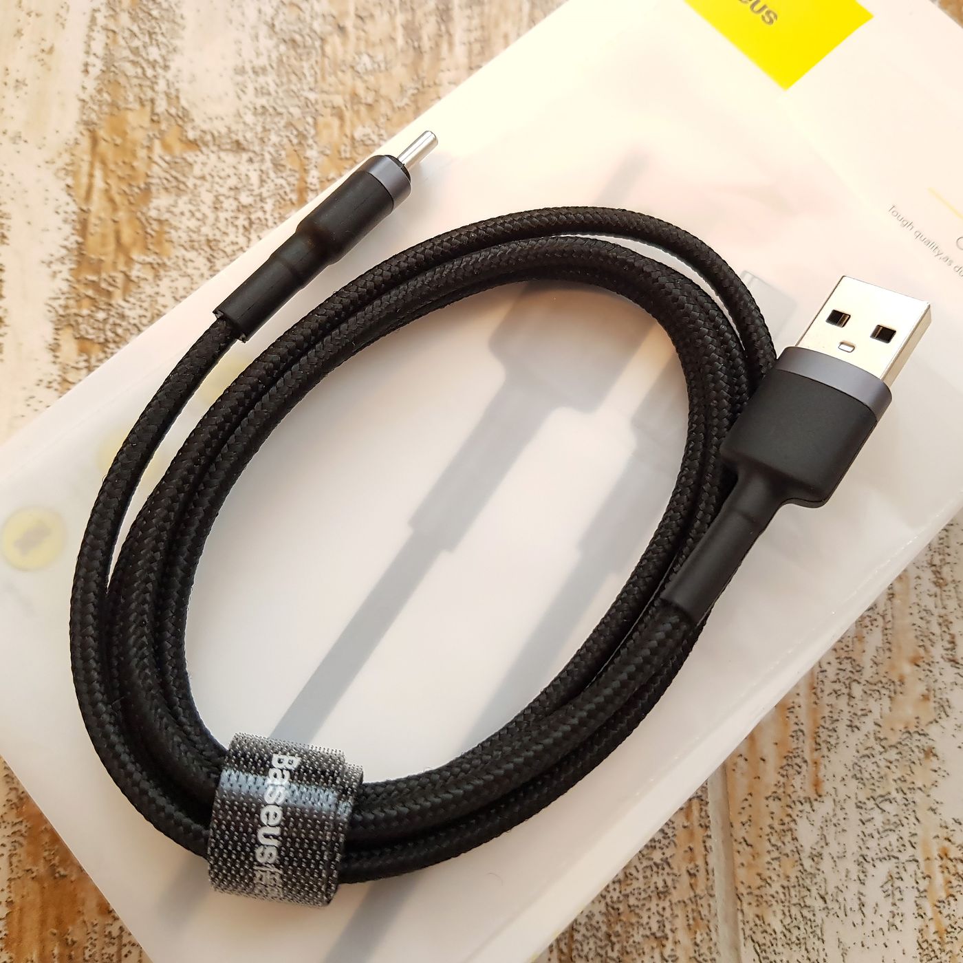 Кабель Baseus Cafule USB - Type-C 3A 1m Gray black (CATKLF-BG1) 00225 фото