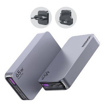 Мережевий зарядний пристрій для швидкої зарядки UGREEN X753 GaN Nexode Pro 65W 2xUSB-C + USB-A Gray (25356) 01320 фото