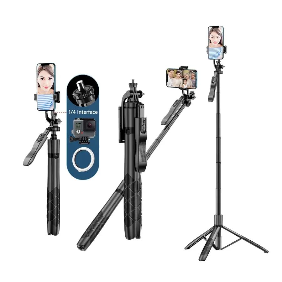 Штатив трипод для телефона та камери з різьбою 1/4 дюйми Proove MegaStick Selfie Stick Tripod 1530mm (MPMS00010001) 01113 фото