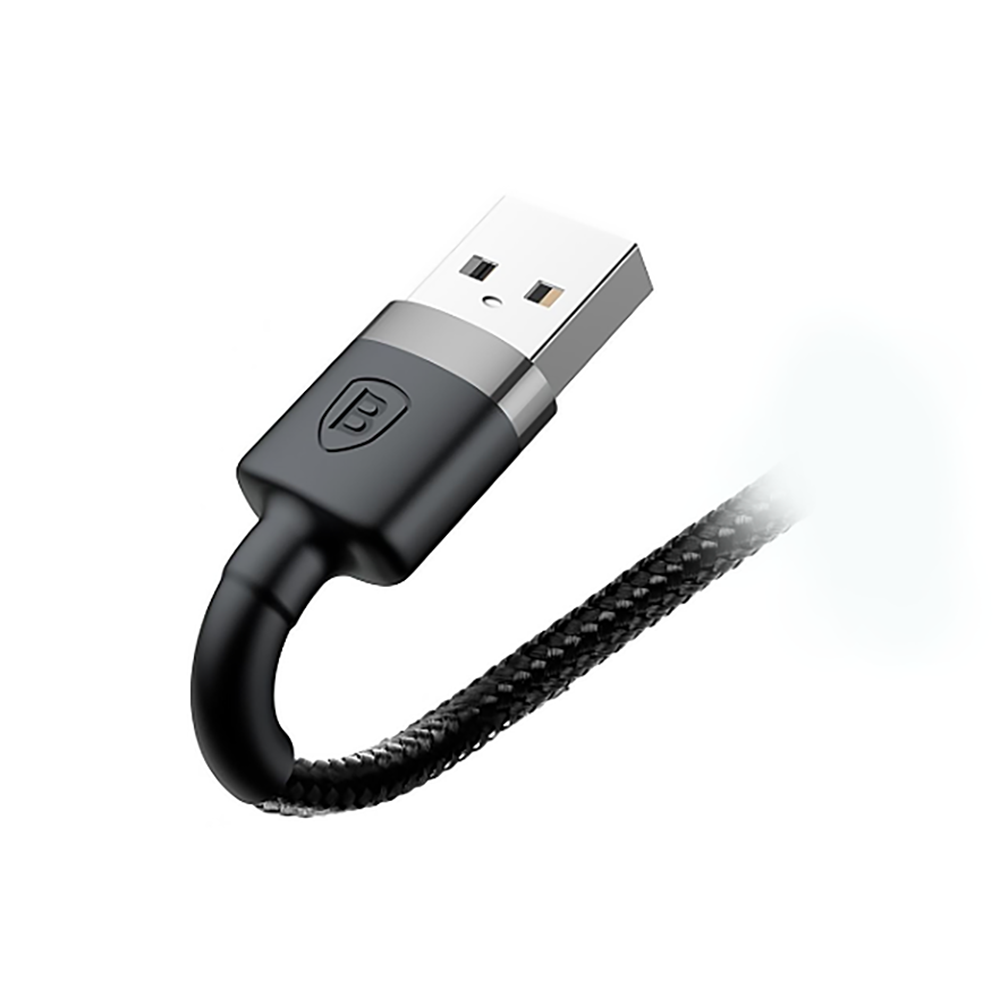 Кабель Baseus Cafule USB - Lightning 2.4A 1m Gray black (CALKLF-BG1) 00223 фото