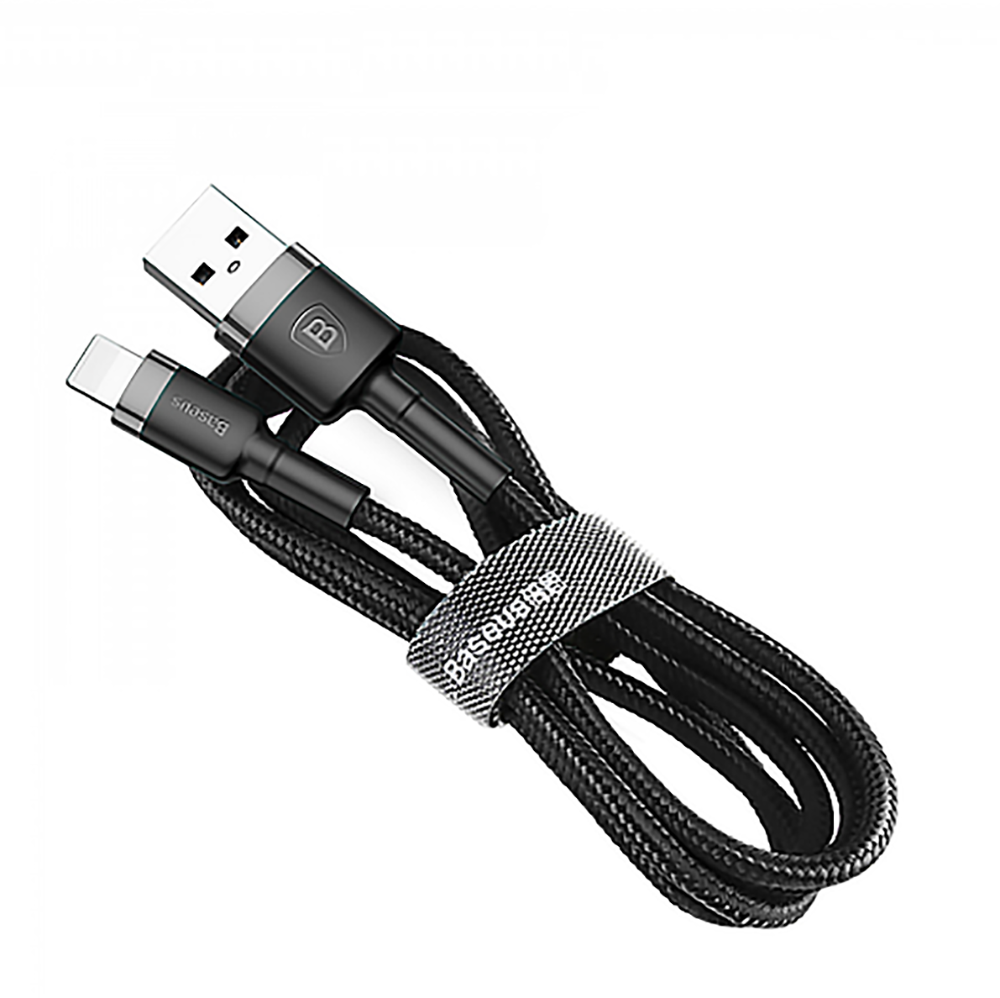 Кабель Baseus Cafule USB - Lightning 2.4A 1m Gray black (CALKLF-BG1) 00223 фото