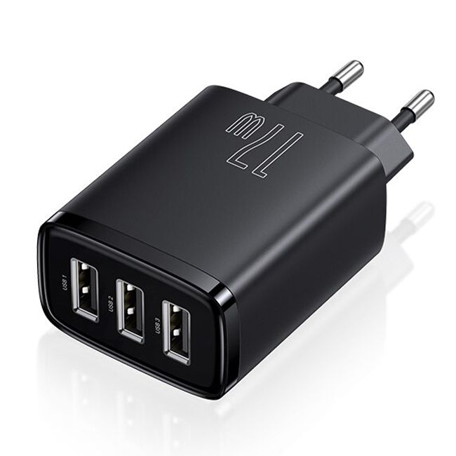 Сетевое зарядное устройство Baseus Compact Charger 3USB 17W Black (CCXJ020101) 00837 фото