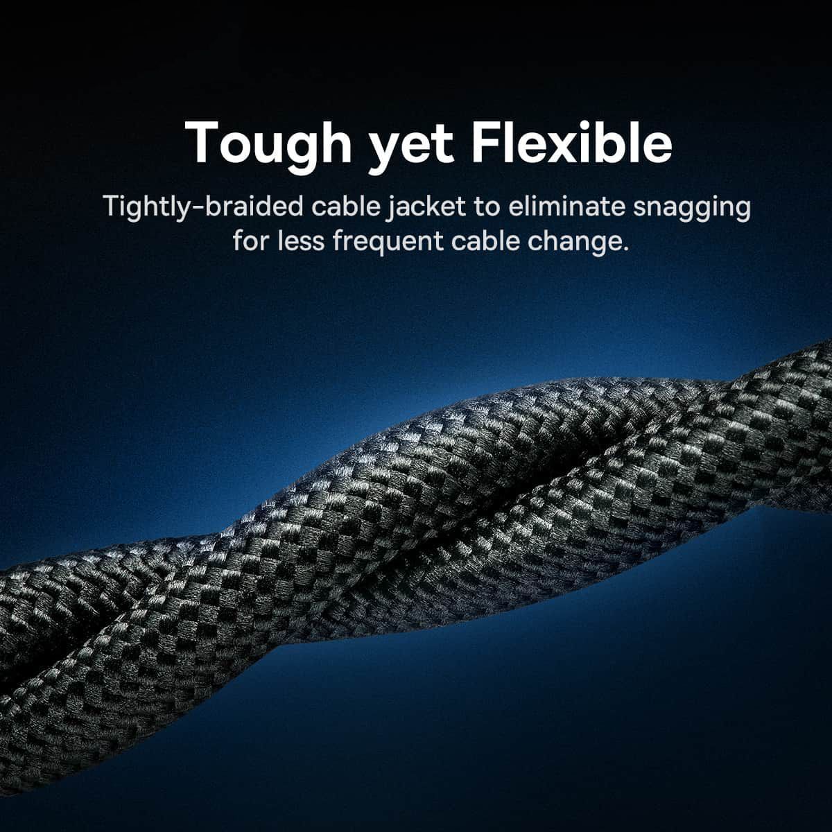 Сетевой кабель патч-корд BASEUS Cat7 High Speed 10Gigabit Ethernet Braided Cable 20m Black (B0013320B111-09) 01065 фото