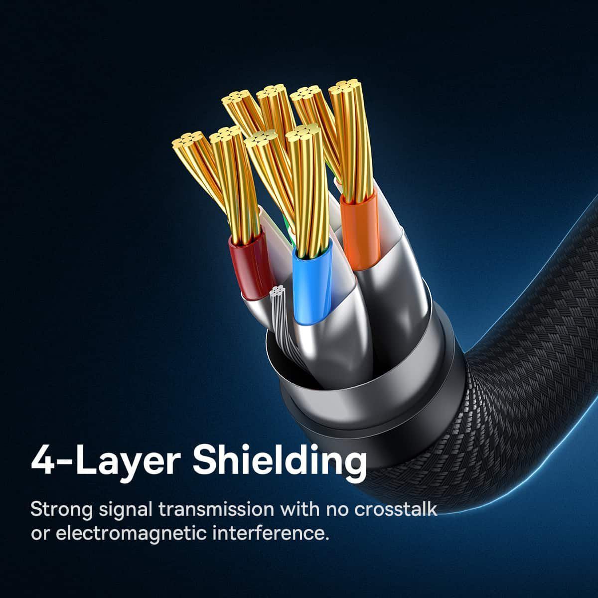 Сетевой кабель патч-корд BASEUS Cat7 High Speed 10Gigabit Ethernet Braided Cable 20m Black (B0013320B111-09) 01065 фото