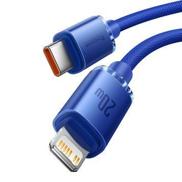 Кабель Baseus Crystal Shine Series Type-C - Lightning PD 20W 2m Blue (CAJY000303) 00927 фото