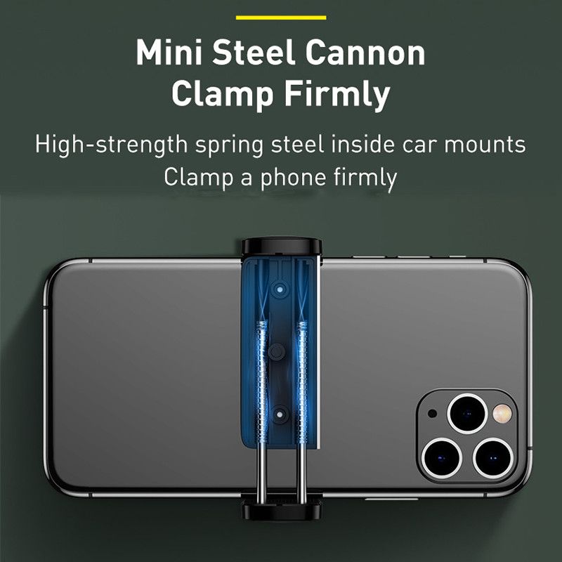 Автомобільний тримач для телефона Baseus Steel Cannon Air Outlet Car Mount Black (SUGP-01) 00564 фото