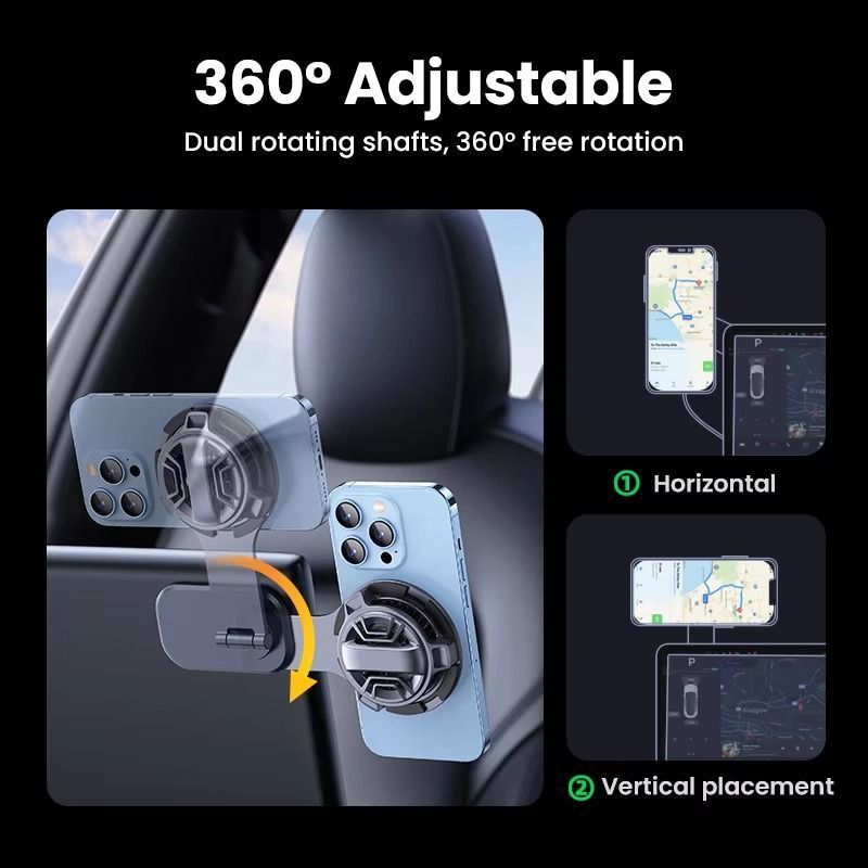 Автомобильный магнитный держатель для телефона с зарядкой UGREEN CD380 Magnetic Wireless Car Charger for Tesla Gray (25123) 01171 фото