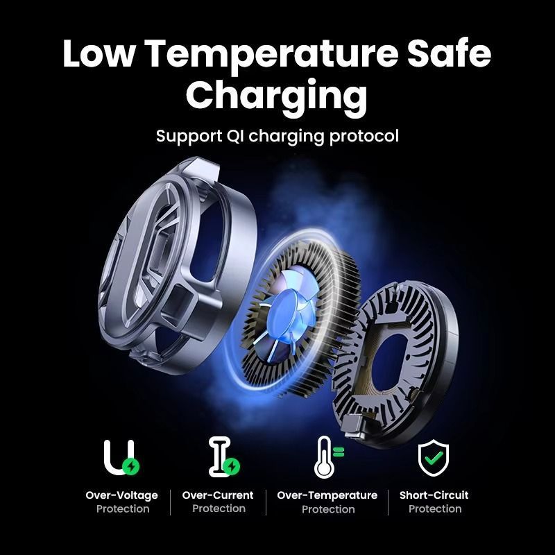 Автомобильный магнитный держатель для телефона с зарядкой UGREEN CD380 Magnetic Wireless Car Charger for Tesla Gray (25123) 01171 фото